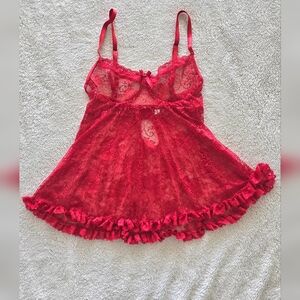 Elegant Red Lace Babydoll Lingerie